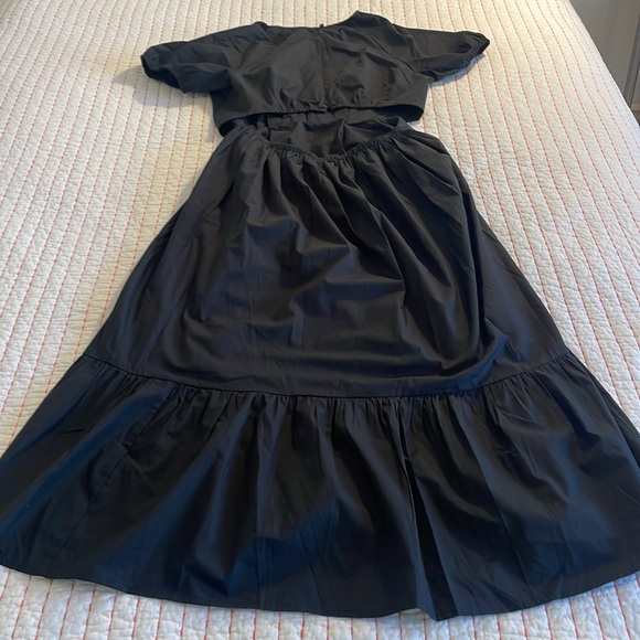 NWT J.Crew Side-Cutout Cotton Poplin Dress black sz 8 - Picture 14 of 15